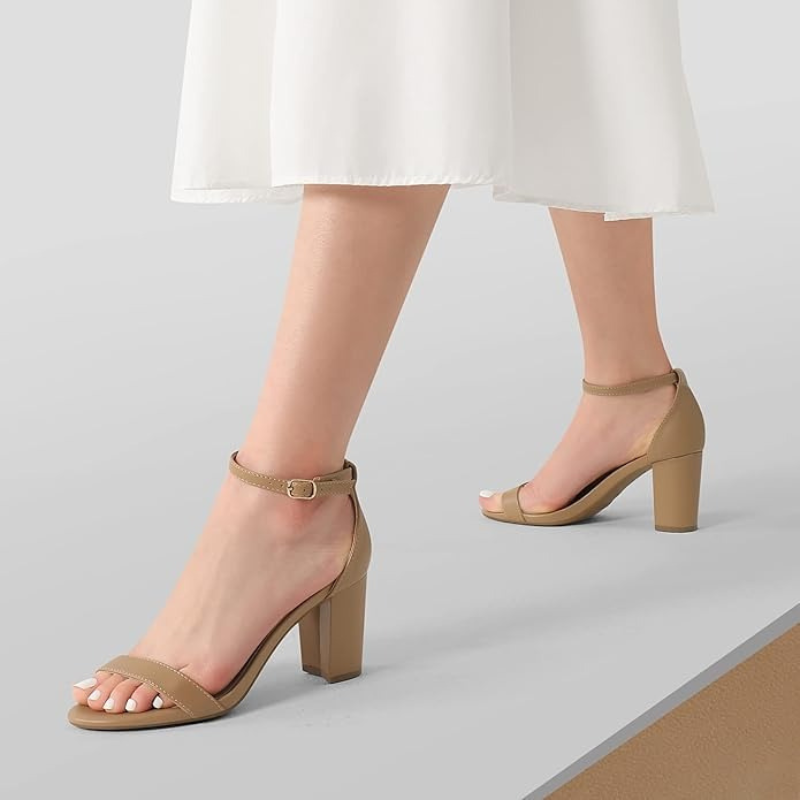 Adjustable Strap Open-Toe Design Block Sandals