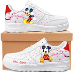 Load image into Gallery viewer, Custom Name Mickey Mouse Blossom Flower Pattern Sneakers
