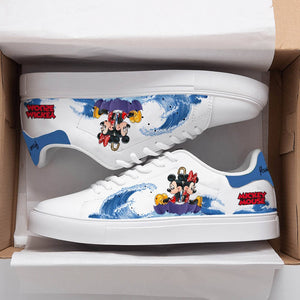 Custom Name Mickey Mouse Wave Pattern Casual Shoes