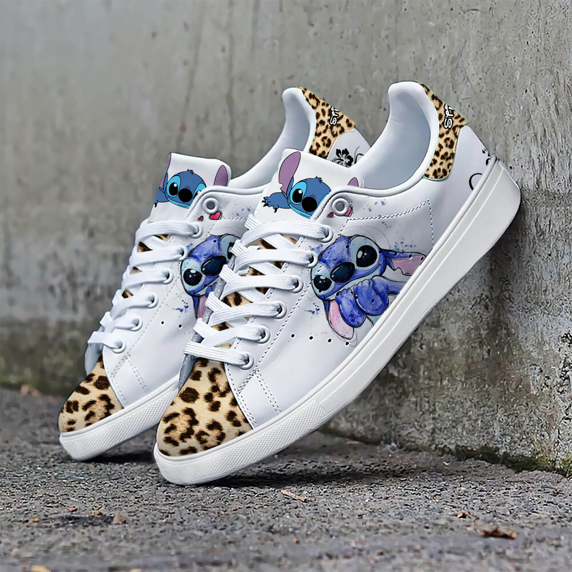 Stitch Leopard Print Sneakers