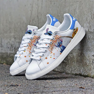 Stitch Fall Leaf Pattern Casual Sneakers