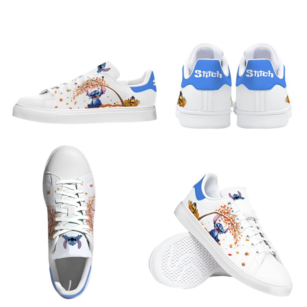 Stitch Fall Leaf Pattern Casual Sneakers