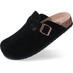 Load image into Gallery viewer, Slip On Suede Clogs With Buckle Closure
