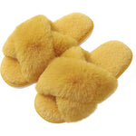 Load image into Gallery viewer, Cross Band Plush Memory Foam Slippers
