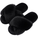 Load image into Gallery viewer, Cross Band Plush Memory Foam Slippers
