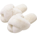 Load image into Gallery viewer, Cross Band Plush Memory Foam Slippers
