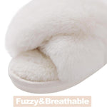 Load image into Gallery viewer, Cross Band Plush Memory Foam Slippers
