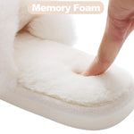 Load image into Gallery viewer, Cross Band Plush Memory Foam Slippers
