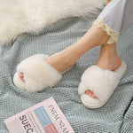 Load image into Gallery viewer, Cross Band Plush Memory Foam Slippers
