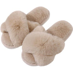 Load image into Gallery viewer, Cross Band Plush Memory Foam Slippers
