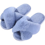 Load image into Gallery viewer, Cross Band Plush Memory Foam Slippers
