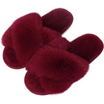 Load image into Gallery viewer, Cross Band Plush Memory Foam Slippers
