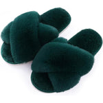 Load image into Gallery viewer, Cross Band Plush Memory Foam Slippers
