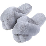 Load image into Gallery viewer, Cross Band Plush Memory Foam Slippers
