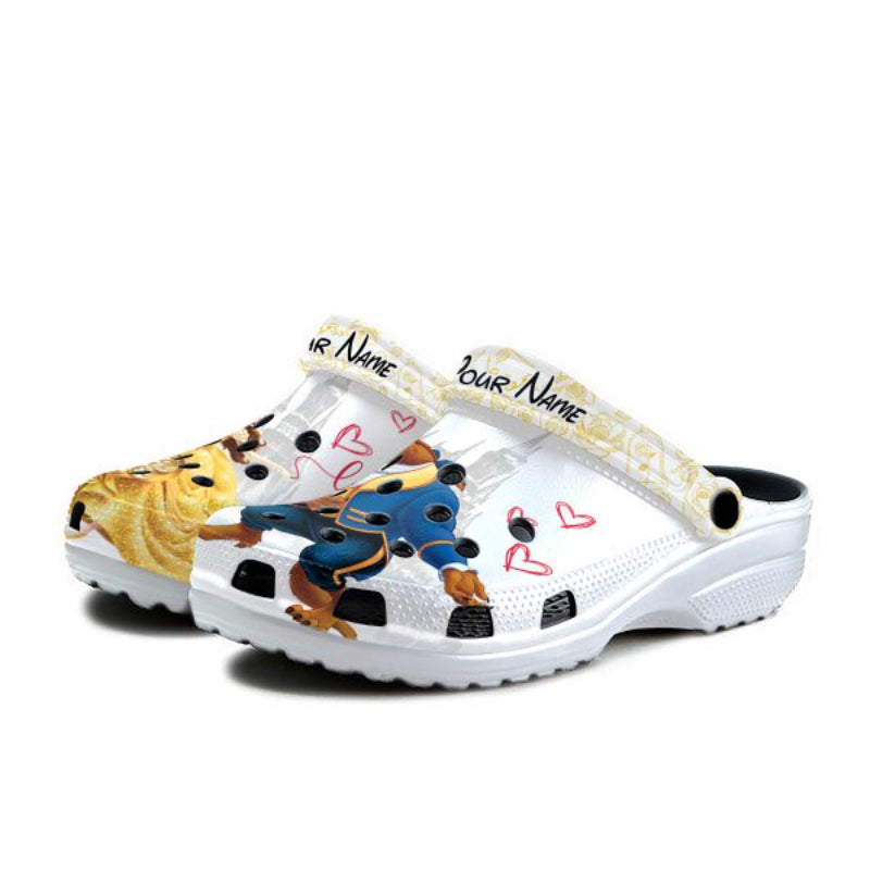 Personalized Beauty And The Beast Patterned Clogs