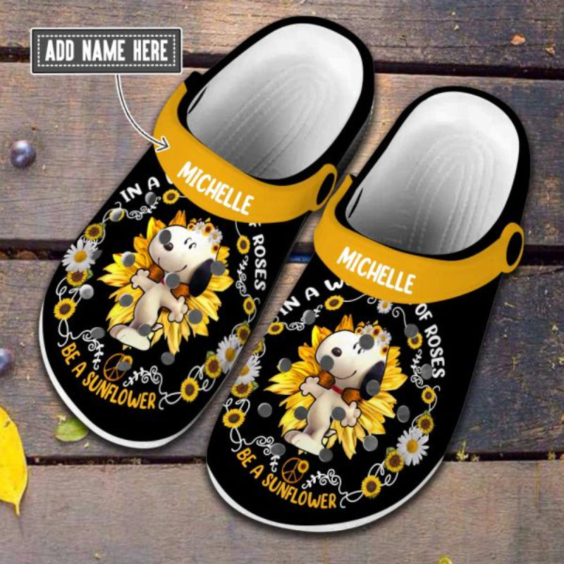 Personalized Sunflower Themed Clogs