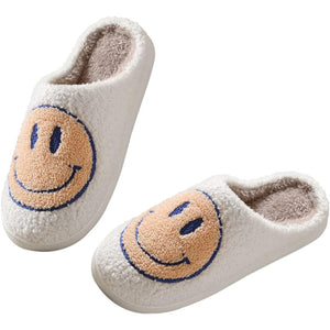 Smile Plush Cozy Slip On Slippers