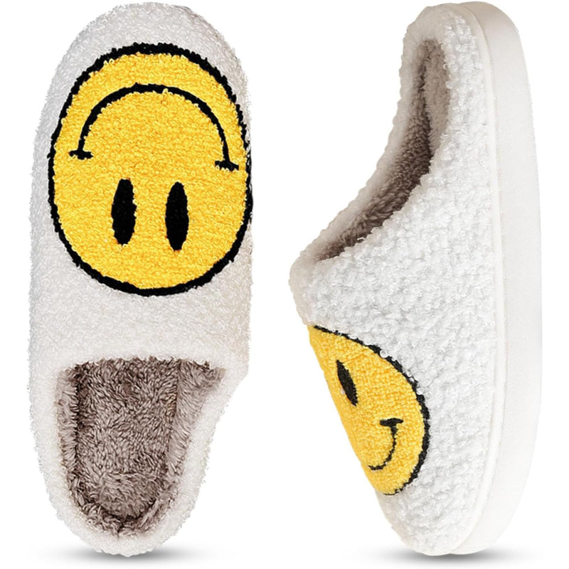 Smile Plush Cozy Slip On Slippers