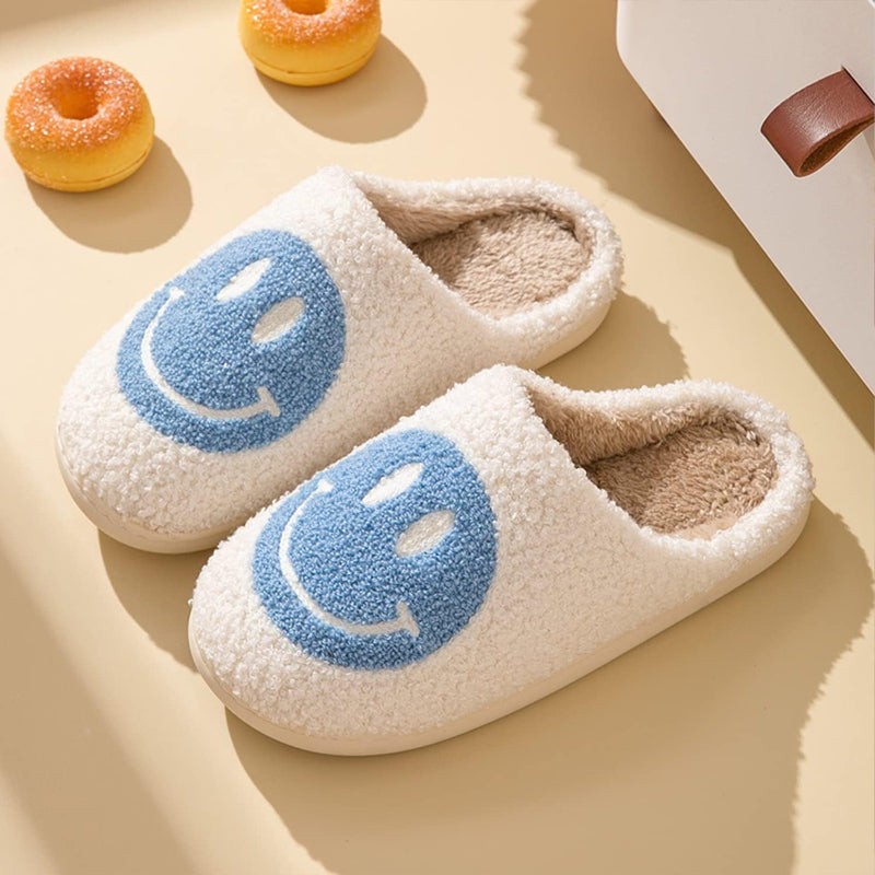 Smile Plush Cozy Slip On Slippers