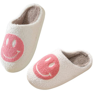 Smile Plush Cozy Slip On Slippers