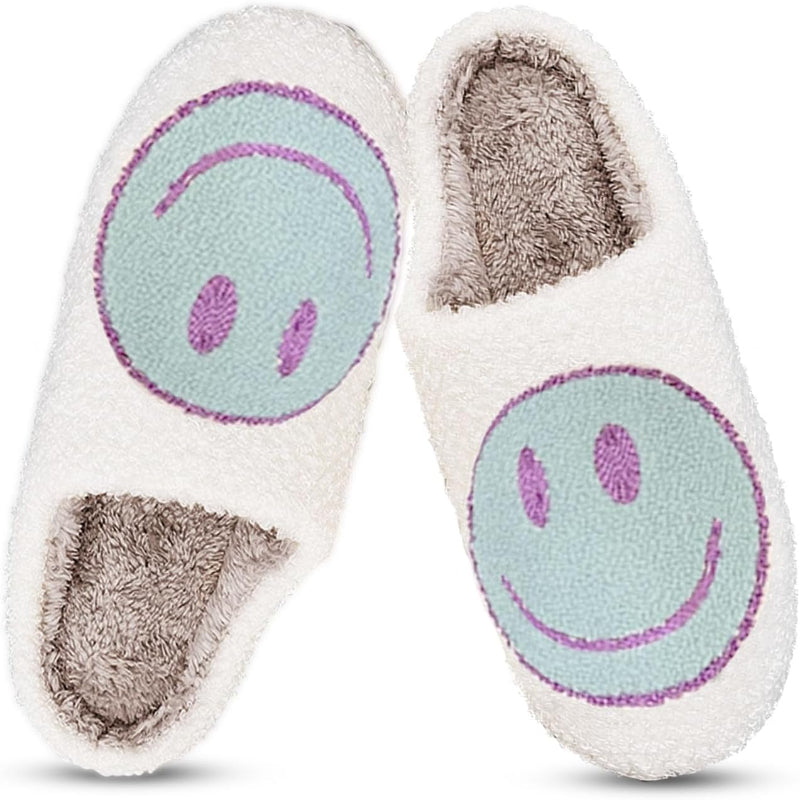 Smile Plush Cozy Slip On Slippers