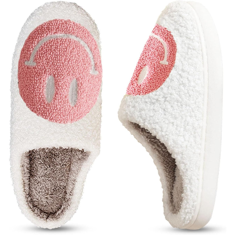 Smile Plush Cozy Slip On Slippers