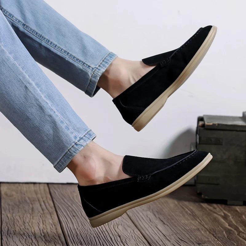 Suede Slip On Loafers