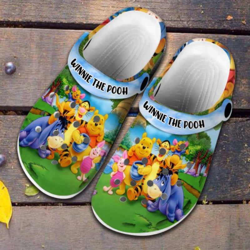 Winnie The Pooh Forest Family Pattern Clogs