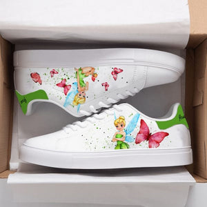 Custom Name Print Tinker Bell Butterfly Casual Sneakers