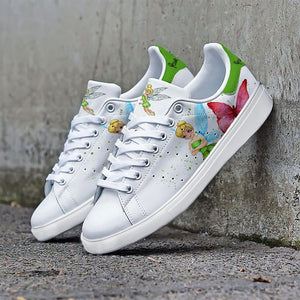 Custom Name Print Tinker Bell Butterfly Casual Sneakers