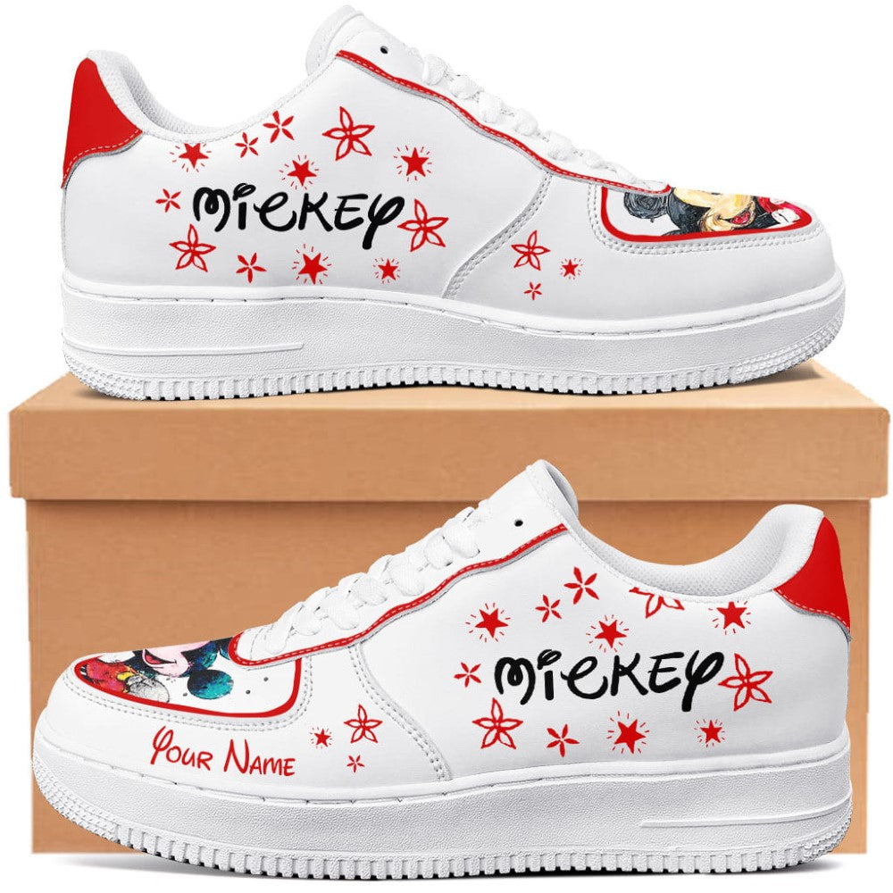 Custom Name Mickey Mouse Designed Casual Sneaker