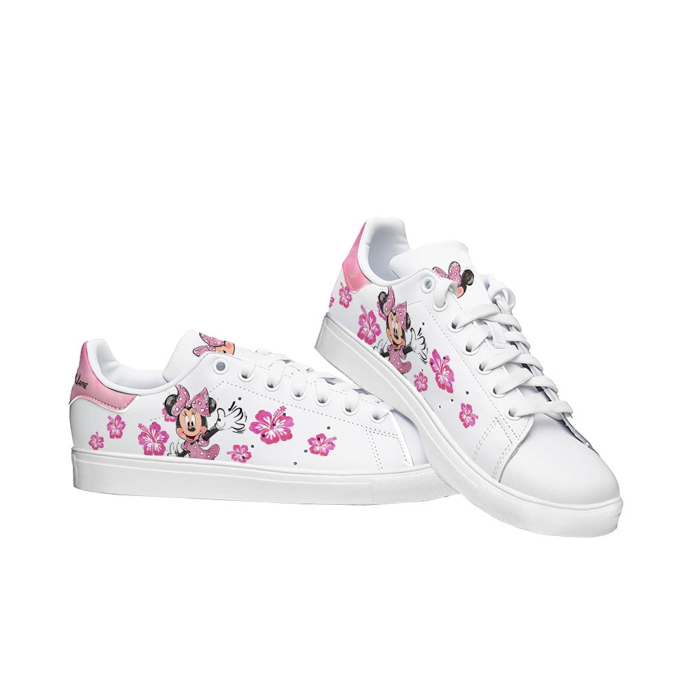 Custom Named Minnie Mouse Flower Designed Shoes