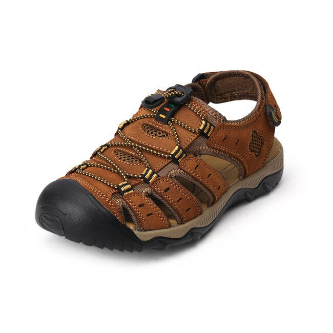 Big Size Genuine Leather Men Sandals