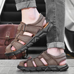 Load image into Gallery viewer, Genuine Lightweight Leather Men&#39;s Sandals
