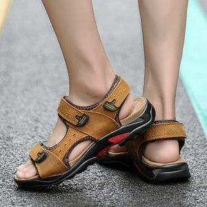 Casual Men Genuine Leather Soft Sandals