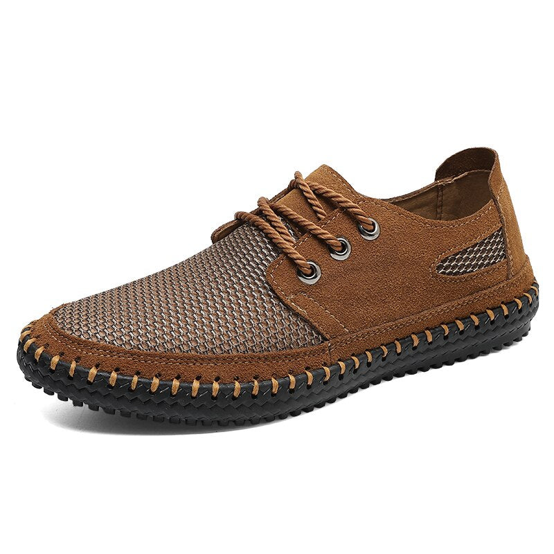 Handmade Flat Mesh Casual Men Shoes