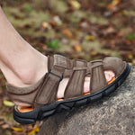 Load image into Gallery viewer, Genuine Lightweight Leather Men&#39;s Sandals
