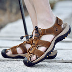 Load image into Gallery viewer, Genuine Leather Summer Men&#39;s Sandals
