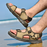 Load image into Gallery viewer, Men&#39;s Comfortable Summer Leather Sandals
