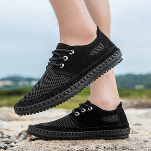 Handmade Flat Mesh Casual Men Shoes