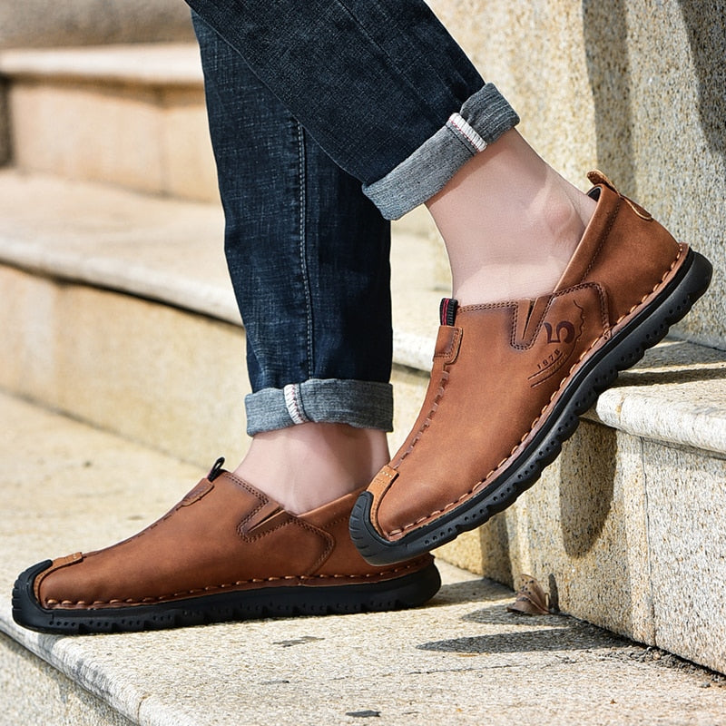 Men's Split Leather Slip On Loafers