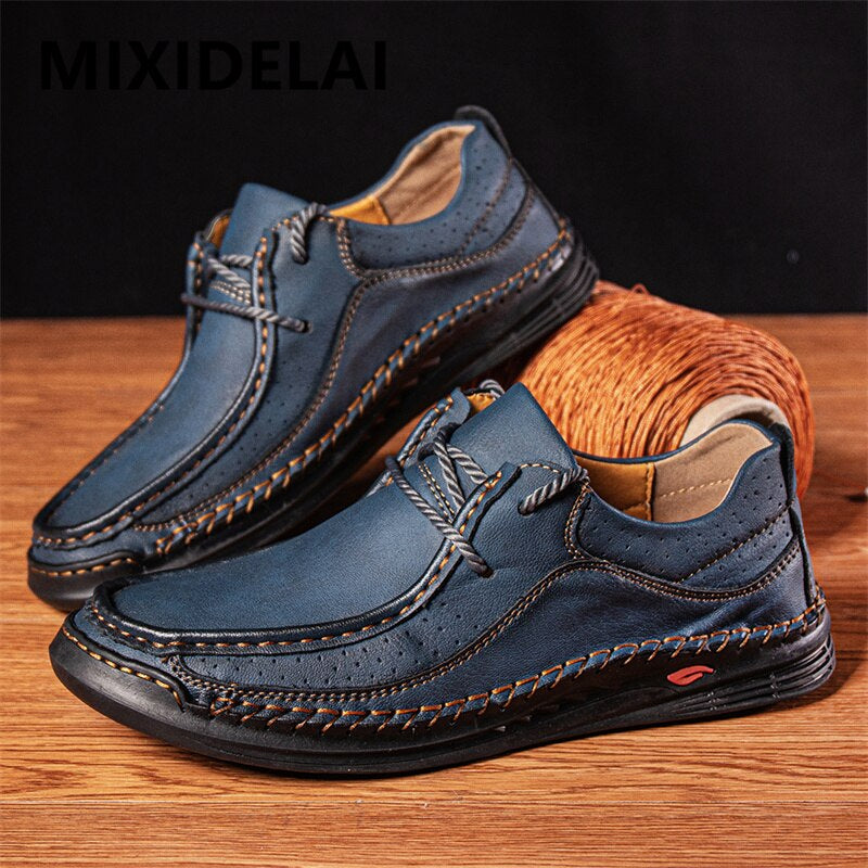 Handmade Men's Leather Casual Sneakers