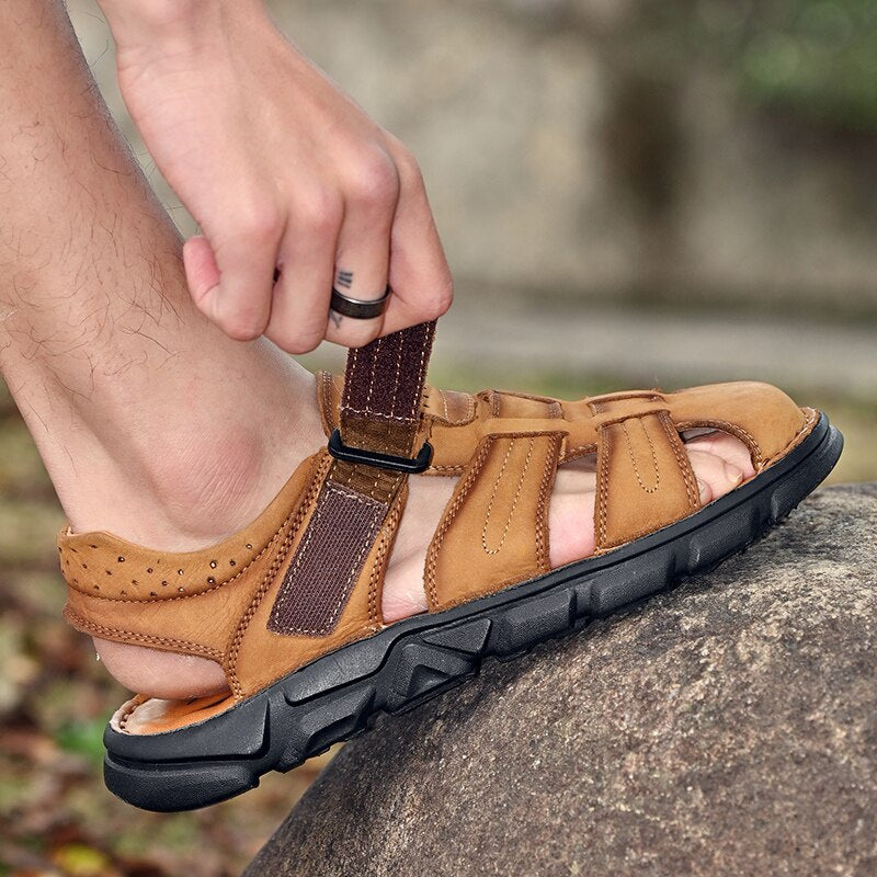 Genuine Lightweight Leather Men's Sandals