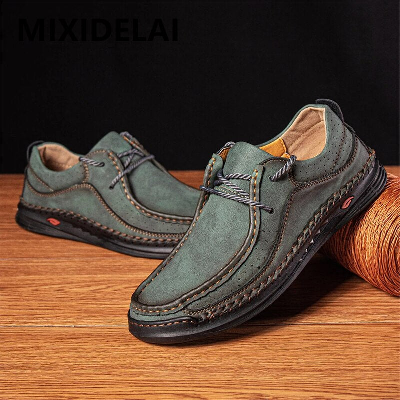 Handmade Men's Leather Casual Sneakers