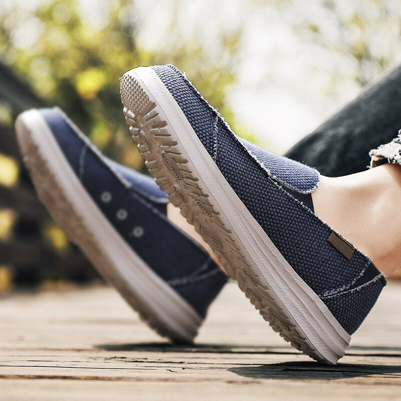 Summer Denim Canvas Men Breathable Casual Shoes