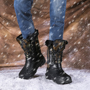 Camouflage Snow Waterproof Men Boots With Fur