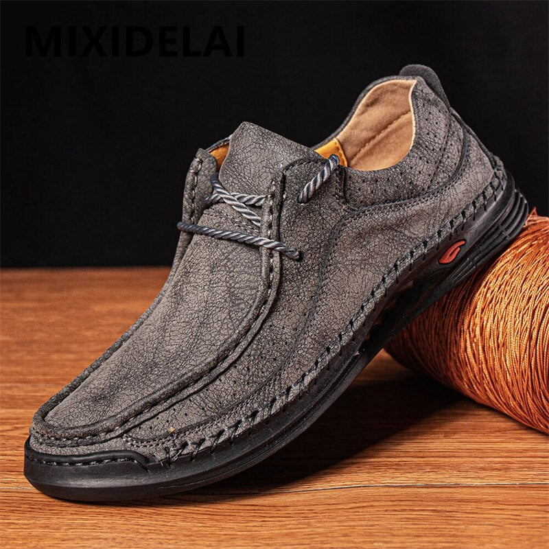 Handmade Men's Leather Casual Sneakers