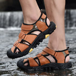Load image into Gallery viewer, Genuine Leather Beach Sandals For Man
