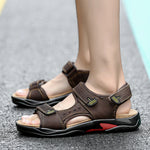 Load image into Gallery viewer, Casual Men Genuine Leather Soft Sandals
