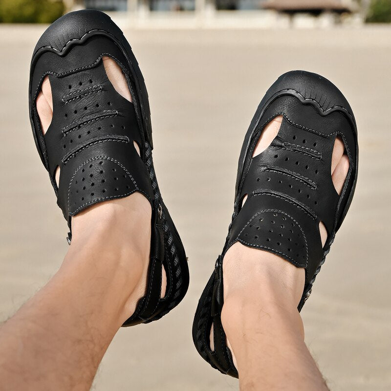 Outdoor Genuine Leather Beach Sandals